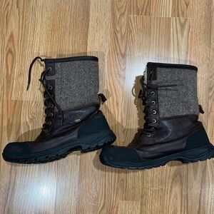 Ugg Vibrant Men's Brown Waterproof Leather Hiking Snow Boots Size 12